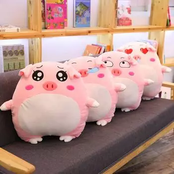 30 см Милая плюшевая игрушка-свинка с выражением лица, кукла, плюшевая мультяшная свинка, подушки, детские спящие куклы A