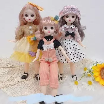 30 см мини подвижная 23 шарнирная кукла игрушка для девочек 3D большие глаза BJD принцесса полная одежда коллекция платьев детская кукла подарок B