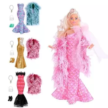 30 см мягкая игрушка одежда для кукол платье для кукол 4 комплекта = 4 предмета одежды + 4 палантина + 4 пары обуви + 4 сумки + 4 ожерелья + 4 сумки + 4