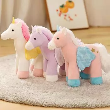 30 см Мягкая плюшевая игрушка-лошадь в виде единорога, детская подушка для сна, кукла-животное, плюшевая игрушка, подарки на день рождения для девочек и детей 30cm