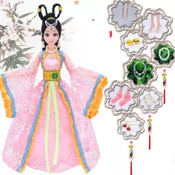 30 см подвижная 12-шарнирная кукла игрушка для девочек 3D большие глаза BJD принцесса полная одежда коллекция платьев детская кукла подарок clothes and doll розовый