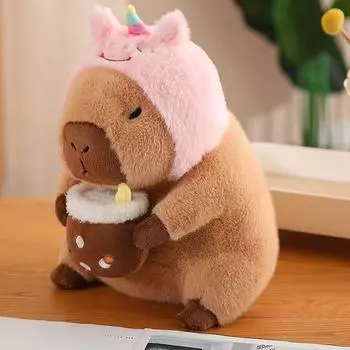 30 см пушистая плюшевая кукла капибара кавайная мягкая игрушка капибара имитация чучел животных украшение дома детский подарок на день рождения