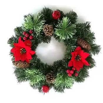 30 см рождественский дверной венок искусственная гирлянда красная ягода настенное украшение веселое рождественское украшение для дома 2025 Новый год 30cm