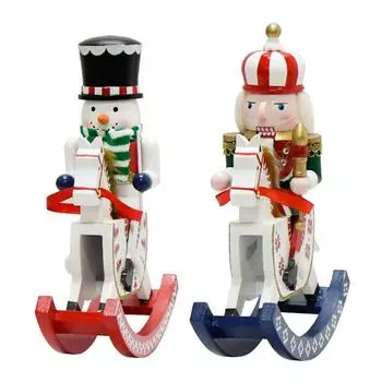30 см рождественский Щелкунчик солдат качалка лошадь кавалерия кукла ручная работа деревянная кукла украшение праздничные подарки