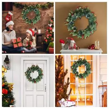 30 см рождественский венок искусственные растения ротанговая гирлянда новый ротанг подвесной для 2025 года декор или B1U0 30cm-1pcs