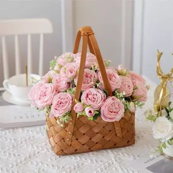 30 см розовый шелковый букет пион искусственный цветок 5 большая голова 4 маленьких бутона невесты свадебное украшение дома искусственный цветок розовый