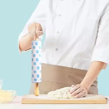 30 см Силиконовая скалка с антипригарным покрытием Деревянная ручка Тесто для теста Мука Скакалка Кухонная выпечка Кулинарные инструменты Печенье Ролик для пиццы