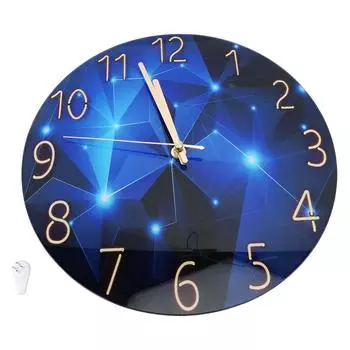 30 см стеклянные синие настенные часы для декора гостиной бесшумное движение на батарейках круглые часы Easy t
