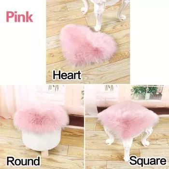 30 СМ Волосатый Шерстяной Ковер Подушка Для Сиденья Многообразные Коврики Из Искусственного Меха Полигональные Ковры Для Спальни Гостиной Пол Маленький Мохнатый Мягкий Шелковистый Плюшевый Ковер Дома Round