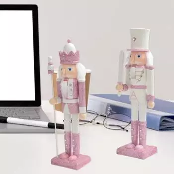 30 см забавное выражение лица белые волосы стразы инкрустированная фигурка солдата розовый блеск Щелкунчик солдат игрушка кукла украшение для дома B