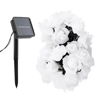 30 светодиодных лампочек на солнечной энергии Красивые цветы Гирлянда Pure White