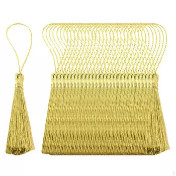 30 упаковок шелковой нити, закладки, кисточки и петля для шнура для изготовления ювелирных изделий, сувениров золотистый