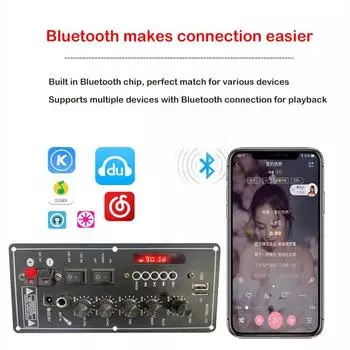 30 Вт-120 Вт усилитель мощности плата USB Dac FM радио TF плеер сабвуфер DIY усилители 7.4 В литиевая батарея наружный Bluetooth рычаг чёрный