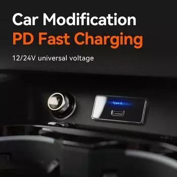 30 Вт 12 В-24 В 1 порт USB-выход, PD3.0 быстрая зарядка тип C зарядное гнездо, синий свет, для автомобиля морской грузовик лодка ATV Motorcy M6V4