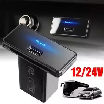 30 Вт 12 В-24 В 1 порт USB-выход, PD3.0 быстрая зарядка тип C зарядное гнездо, синий свет, для автомобиля морской грузовик лодка квадроцикл мотоцикл автофургон