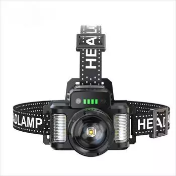 30 Вт Белый лазерный налобный фонарь YPE-C с зарядным поясом, индикатор выходной мощности, индукционный налобный фонарь