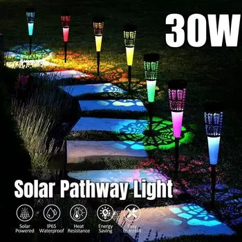 30 Вт RGB солнечные садовые светильники 2 режима освещения водонепроницаемый садовый светильник в форме чашки для коктейля лампа для ландшафтного газона рождественское украшение White+Color Light-4PC-10W