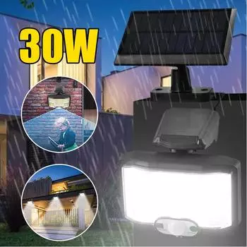 30 Вт солнечные датчики света 168 светодиодов COB Сплит водонепроницаемый садовый настенный светильник солнечная зарядка энергии освещение уличный прожектор 168COB integrated type