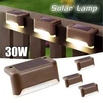 30 Вт Солнечный светильник для лестницы, уличный водонепроницаемый светильник на солнечной батарее для сада, перил, ступенек, двора, патио, дорожек, ограждений A white light-1PCS