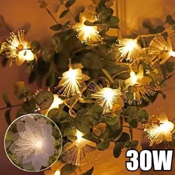 30 Вт светодиодная оптоволоконная гирлянда на батарейках для рождественских украшений вечеринок новогоднего декора искусственных цветов colour(1.5M 10LED)