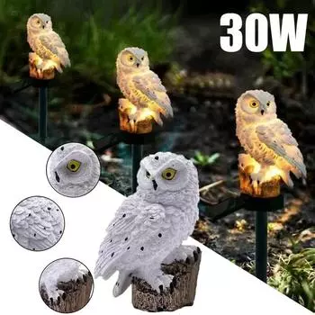 30 Вт светодиодная солнечная лампа сова животное садовые светильники солнечный дворовый светильник уличный ландшафтный декоративный светильник водонепроницаемый солнечный фонарь white-1PCS-20W