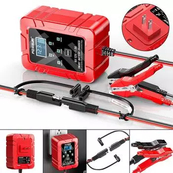 30 Вт свинцово-кислотное зарядное устройство для быстрой зарядки аккумулятора, импульсное зарядное устройство для ремонта аккумулятора, 6 В, 12 В, 1,5 А, литий-железный аккумулятор для игрушечного автомобиля, мотоцикла Red US Plug