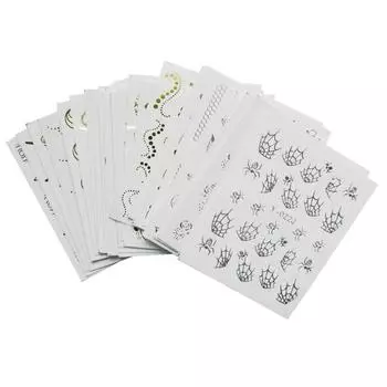 30 золотых и серебряных бабочек, кошек, пауков, ногтей, сделай сам, декоративные наклейки, наклейки, наклейки