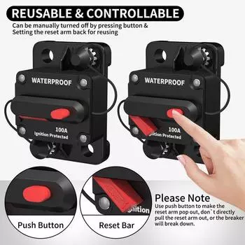 30A 40A 50A 60A 70A 80A 100A 120A 150A 200A 250A 300A AMP Автоматический выключатель Предохранитель Сброс 12-48 В постоянного тока Автомобиль Лодка Авто Водонепроницаемый