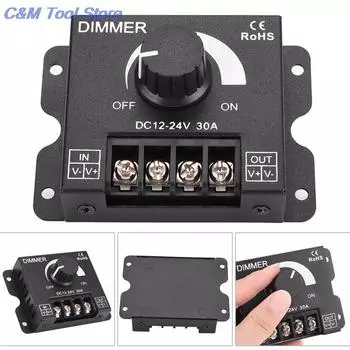 30A светодиодный диммер постоянного тока 12 В 24 В 360 Вт регулируемая яркость лампы драйвер ленты одноцветный источник питания контроллер CN