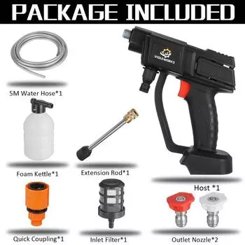 30Бар 88В Беспроводные Мойки Высокого Давления Очиститель Насадка Пенообразователь Машина 5М Шланг +1/2шт 88В Аккумулятор 1000Вт AC 100-240В Only machine