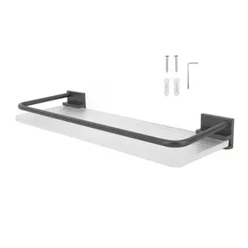 30cm Bathroom Wall Mounted Shelf Space Aluminum Acrylic Towel Rack Bathroom Storage Rack Grey серый