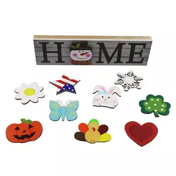 30cm Door Hanging Sign Interchangeable Wooden Holiday Decorative Sign Handicraft Halloween Christmas Wall Background Decor
