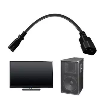 30cm Male Head to Female Head C14 to C7 Power Adapter Cord IEC320 C14 3Pin to IEC320 C7 2Pin Conversion Cable Line