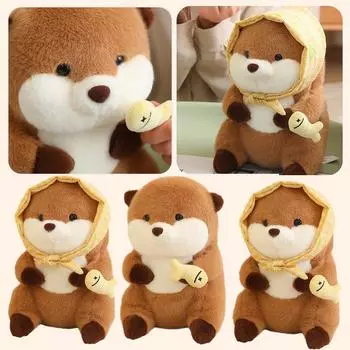 30 см супер милая ест желтая рыбка милая плюшевая игрушка кавайная модная имитация подушка повязка на голову деко P2D1 kerchief-One size