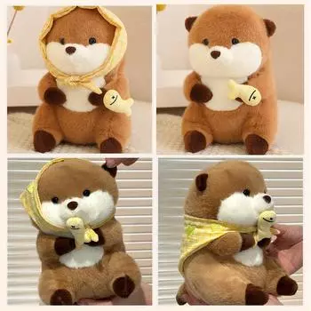 30cm Super Cute Eating Yellow Fish Cute Plush Toy Kawaii Decor Headband Trendy Pillow Dress-up C8D1 kerchief-One size