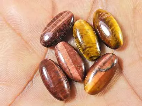 30Cts. Красный тигровый глаз овальный лечебный кабошон россыпью драгоценный камень 6 шт. лот 08X16MM RQ-2001