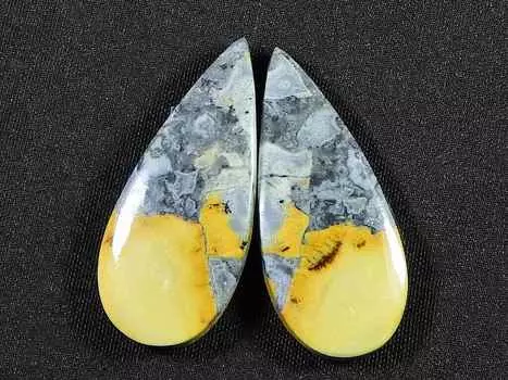 30Cts. Натуральная яшма Малигано (12 мм X 29 мм каждый) Пара кабошонов в форме груши SK-2771