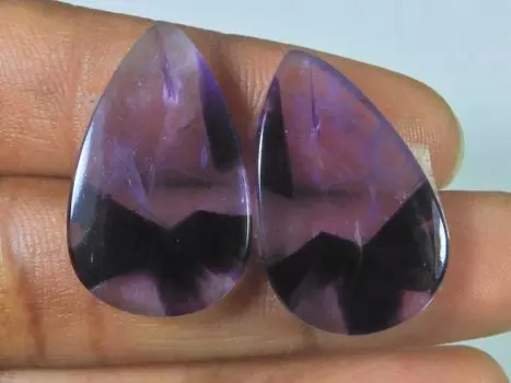 30Cts. Натуральный аметист (15X25X02 мм каждый) Пара кабошонов в форме груши SK-3086