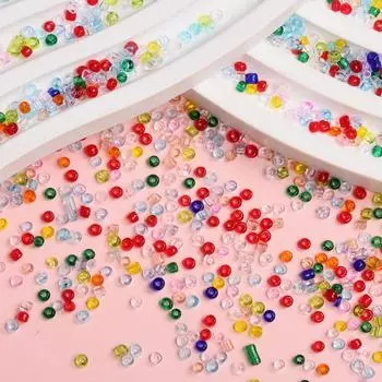 30г (около 2000 шт./упак.) Свободные бусины круглые 2 мм прозрачные ювелирные изделия DIY для изготовления ожерелья-браслета с подвеской