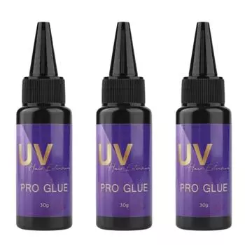 30g UV Hair Glue 3Pcs Invisible Hair Extension Glue Waterproof Seamless Fast Drying Hair Extension Glue Hair Adhesive Invisible Extension 1Pcs