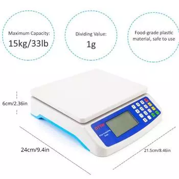 30KG / 1G Precision LCD Digital Scale Electronic Balance Weight Scale Plastic Weight Scale Accuracy Weight Balance food Scales