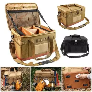 30L Camping Cookware Organizer Large Capacity Camping Cooking Utensil Organizer Collapsible Multifunctional for Outdoor Camping чёрный
