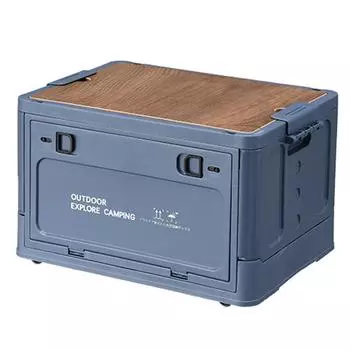 30л складной автомобильный контейнер для хранения с деревянной крышкой портативный контейнер большой емкости многофункциональный для кемпинга на открытом воздухе пикник Blue
