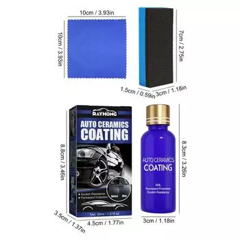 30 мл 9H автомобильное жидкое керамическое покрытие супер гидрофобное стеклянное покрытие набор полисилоксан и наноматериалы керамика для защиты автомобилей