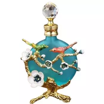 30ML Perfume Bottle Luxury Crystal Cap Essential Oil Bottle Flower Branch Pattern Portable Perfume Dispenser