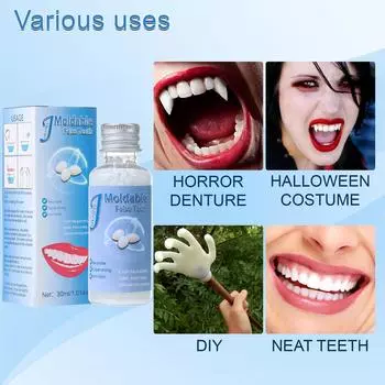 30ml Shapeable Teeth Glue Film and Television Makeup Dentures Modification Temporary Filling Teeth Repair Broken Teeth Tooth Gap