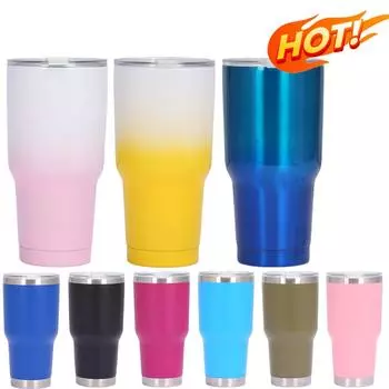 30oz Tumbler With Lid Coffee Cup Stainless Steel Vacuum Thermal Insulated Mug Cold Storage Travel Vacuum Thermal Insulated Mug 30oz армия зеленый