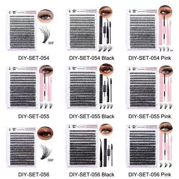 30P/40P/50P 280 шт. кластеры ресниц смешанные 8-16 мм комплект для наращивания ресниц накладные ресницы для начинающих