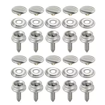 30Pcs/10Set Marine Grade Snaps Fastener Stainless Steel Snaps Buttons 15mm Snap Kits For Boat Cover Sewing Leather Canvas CHINA