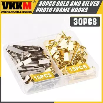 30Pcs (30 фунтов) металлический двухцветный крючок для рамок, используется для подвешивания рам, демонстрации произведений искусства на выставках и т. д.